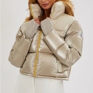 My Sunday Ski CROPPED BOMBER SKI JACKET – CHAMPAGNE SHIMMER